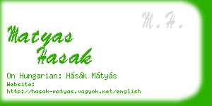 matyas hasak business card